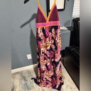 Mossimo Supply Co. Purple and Pink Tropical Maxi Dress